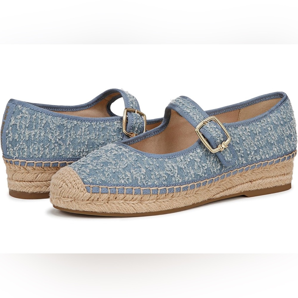 Women’s Denim Blue Espadrille Mary Jane Flats